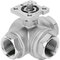3-Way ball valve Series: VZBE Stainless steel Internal thread (NPT) PN63